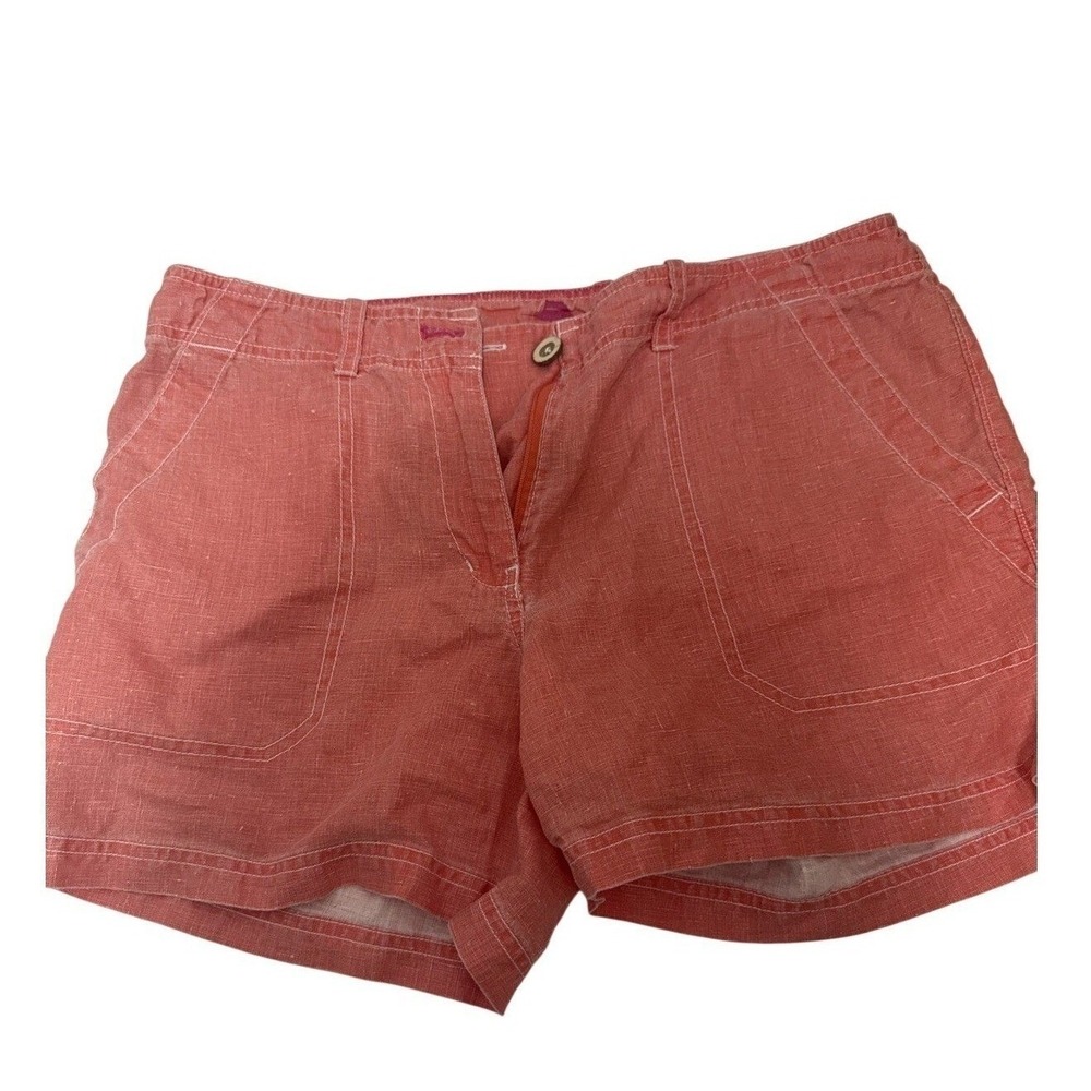 Tommy Bahama Womens Coral Pink 100% Linen Casual Summer Shorts Size 6